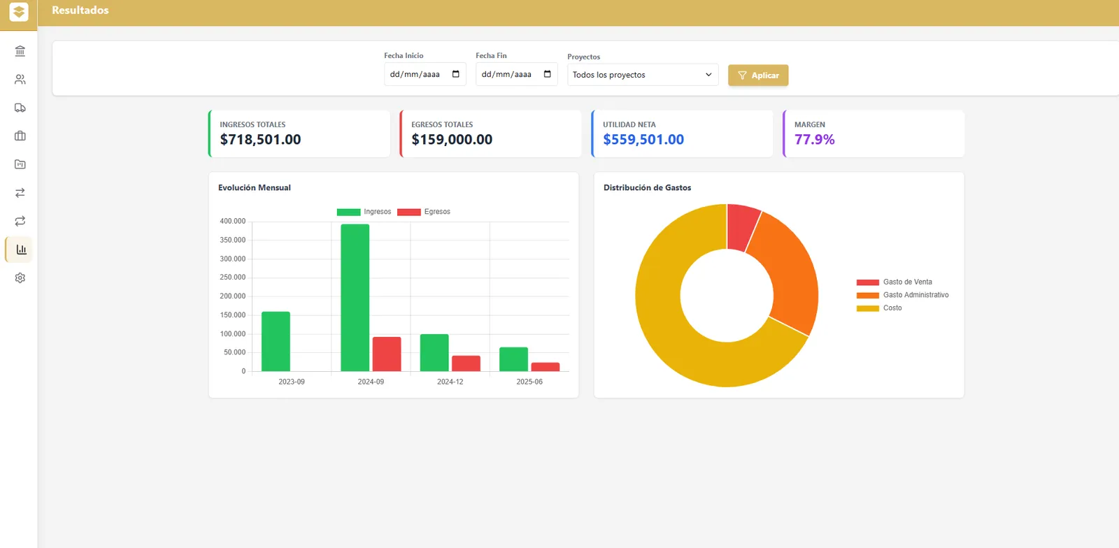 Gestor Financiero Constructoras: pantalla 3